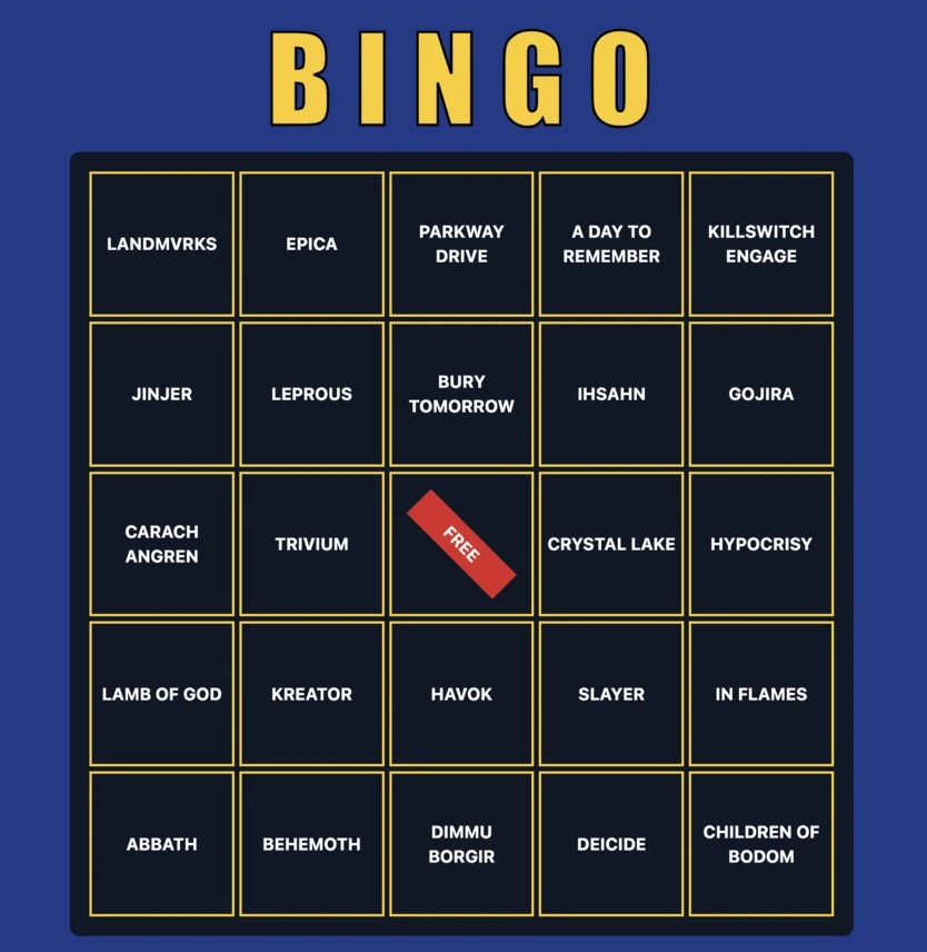 Bingo - Bands